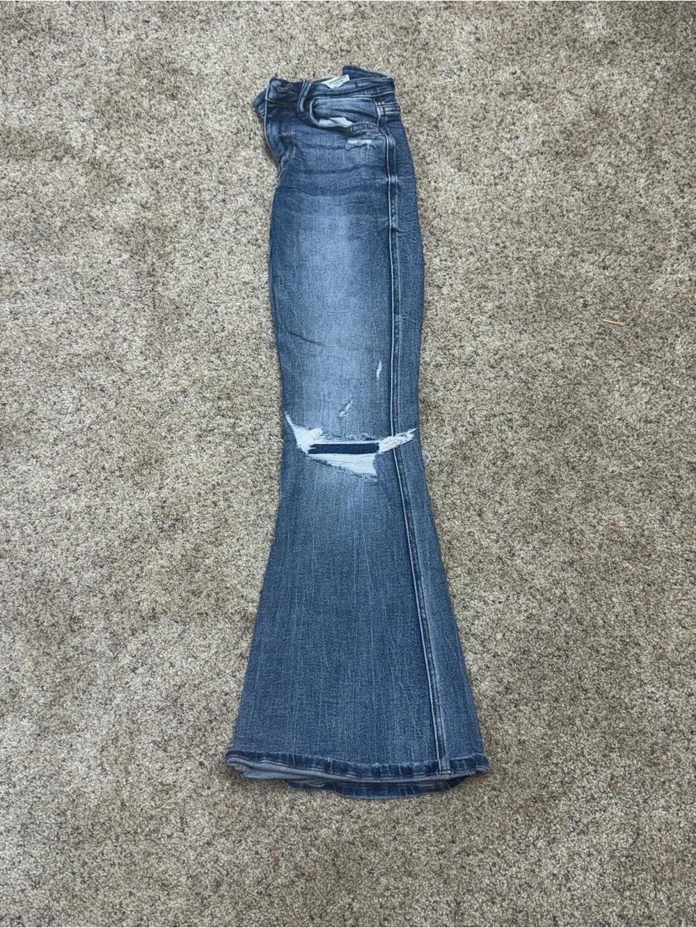 Flying Monkey Dark Blue Distressed Flare Jeans